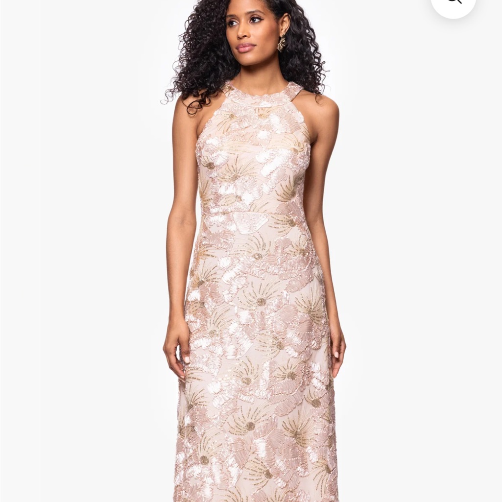 Betsy And Adam Rose Gold Gown